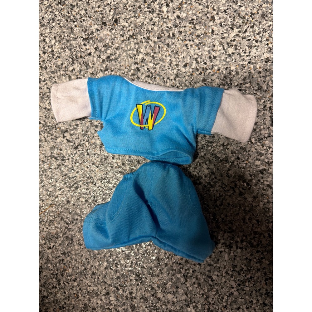 Webkinz Ganz Blue White W Logo Shirt and Pants Plush Stuffed Animal Outfit Set
